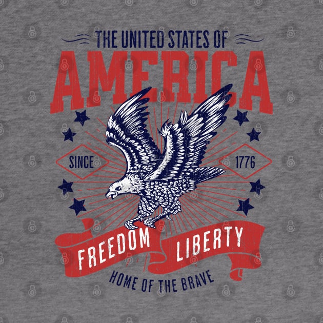 America Vintage Design Since 1776 Freedom Liberty Retro by DetourShirts
